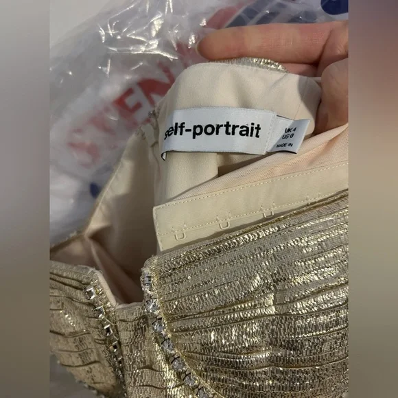 Self-Portrait Gold Tiered Dress - Picture 2 of 2